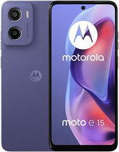 Load image into Gallery viewer, Motorola Moto E15 XT2523-8 Dual-SIM 64GB + 2GB RAM  Factory Unlocked 4G/LTE Smartphone - Purple

