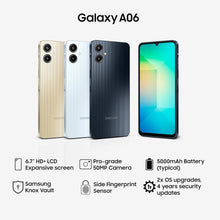 Load image into Gallery viewer, Samsung Galaxy A06 64GB Unlocked Smartphone - Gold
