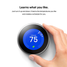 Load image into Gallery viewer, Google Nest Learning Thermostat, 3rd Generation, Works With Amazon Alexa(T3007EF)
