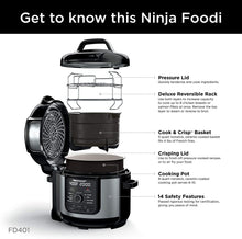 Load image into Gallery viewer, Ninja FD401 Foodi 8-qt. 9-in-1 Deluxe XL Cooker &amp; Air Fryer-Stainless Steel Pressure Cooker, 8-Quart, Cooker Only
