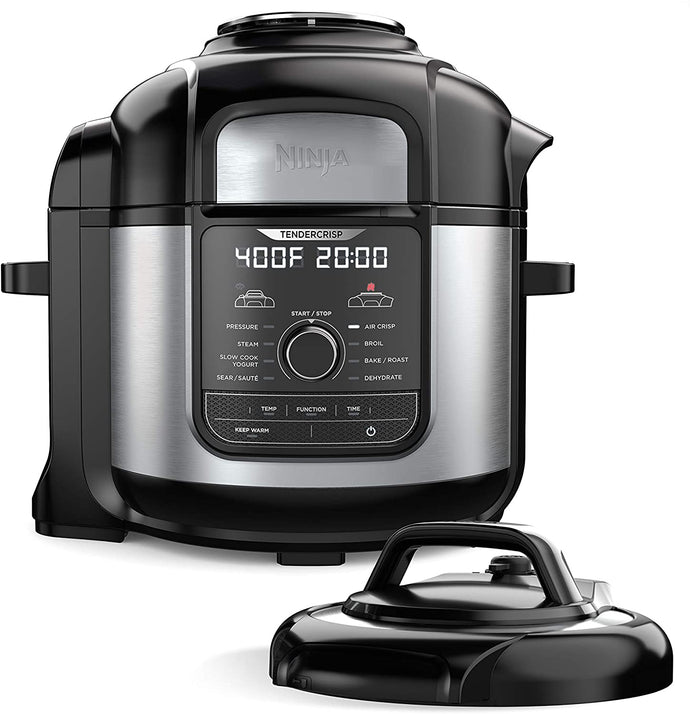 Ninja FD401 Foodi 8-qt. 9-in-1 Deluxe XL Cooker & Air Fryer-Stainless Steel Pressure Cooker, 8-Quart, Cooker Only